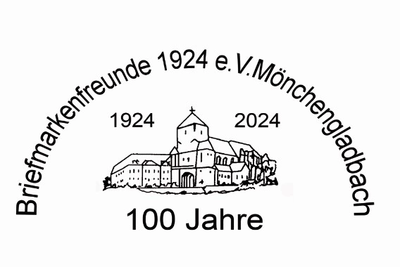 Festlogo 100 Jahre Briefmarkenfreunde 1924 e.V. Mönchengladbach